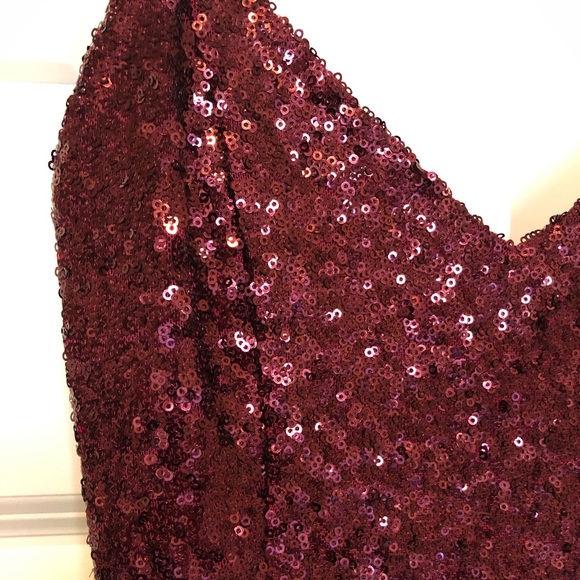 Backless red sequined party dress, size Small. - Picture 4 of 5